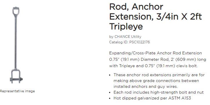 EXT Anchor Rod .75x2ft